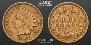 1909-S 1C INDIAN HEAD CENT (PENNY) NGC VF30 BN #8403091-001 - Picture 1 of 7
