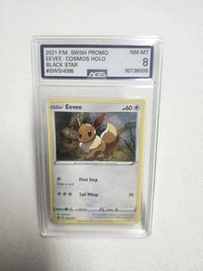 2021 Pokemon Eevee SWSH095 Battle Styles Blister Black Star Promo Holo AGS 8 NM - Picture 1 of 6
