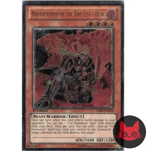 Yugioh Brotherhood of the Fire Fist - Bear CBLZ-EN024 Ultimate Rare 1st Ed MP - Picture 1 of 2