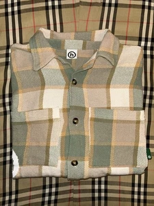 Sobrecamisa Hidden Ny New York Franela Corta a Cuadros Cazadora Para Hombre Mediana Verde Tostado H - Imagen 1 de 11