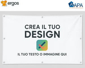 APA Striscione in PVC Personalizzato Banner Occhiellato Larghezza 1 Mt 550 g/m² - Picture 1 of 1