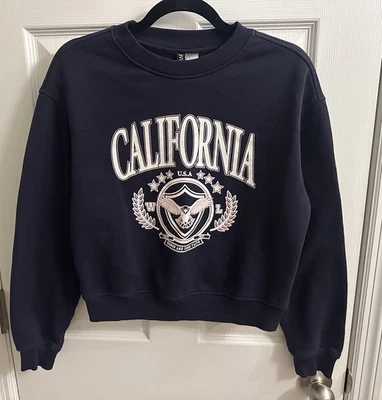 Sudadera Divided H&M Mujer Adolescente Pequeña Azul California Preppy  Foto 1 de 4