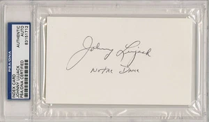 Johnny Lujack SIGNED 3x5 Index Card Notre Dame PSA/DNA AUTOGRAPHED - Picture 1 of 1