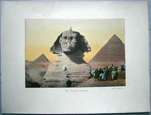 ca.1895 French photochrom EGYPT: SPHINX AND PYRAMIDS, #25 - Picture 1 of 1