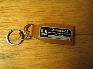 Kawasaki Data Plate Leather Keychain Ninja ZX ZL KZ Vulcan Versys Voyager KE Z - Bild 1 von 1