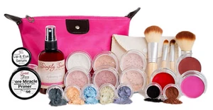 GLAM KIT (EBONY) Full Size Mineral Makeup Set Matte Foundation Bare Face Sheer - Picture 1 of 10