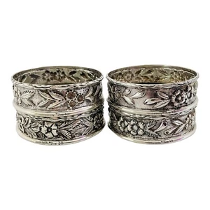 Set of Four (4) Kirk & Son Co. Sterling Silver Repousse Coasters - Picture 1 of 9