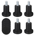 5 Pcs Fixed Caster Pads Metal Plastic Office Furniture Casters