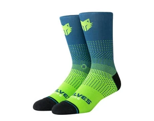 Stance Casual NBA Twolves Gaming 2K Navy/Lime Crew Socks M558A19TWG-NVY - Picture 1 of 3