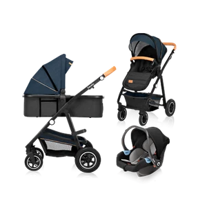 LIONELO® Kinderwagen 3 in 1 Kombikinderwagen Auto- Babyschale 🔸Blue Navy - Bild 1 von 12