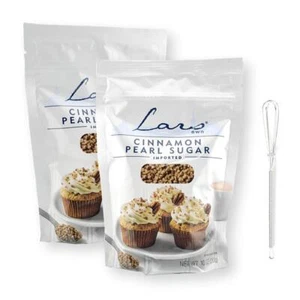 Lars Own Cinnamon Pearl Sugar 10 Oz. X 2 mit Mini Draht Schneebesen (3-teiliges Set - Bild 1 von 7