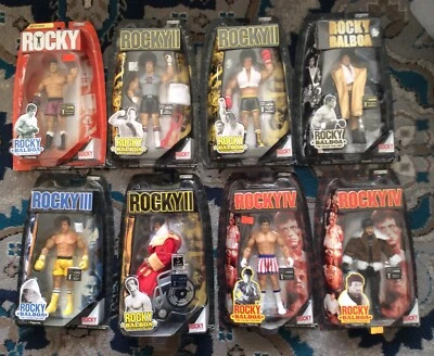 JAKKS PACIFIC ROCKY ULTIMATE COLLECTION ACTION FIGURE LOT (8) WITH WHEELCHAIR  - Image 1 of 4
