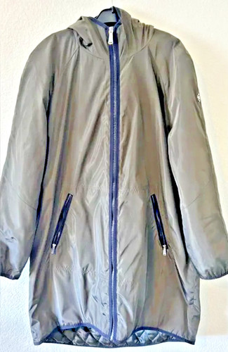 MICHAEL KORS giacca lunga cappotto parka con cappuccio donna verde oliva taglia L