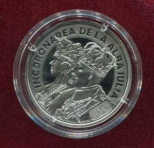 Rumanía 2022 Rey Fernando y Reina María 100ª Coronación Alba Iulia, moneda de prueba - Imagen 1 de 5