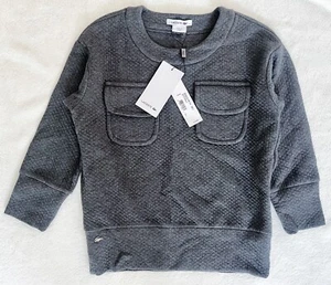 NWT! Lacoste Gray Grey Double Pocket Crew Neck Sweater Sz 34 - Picture 1 of 8