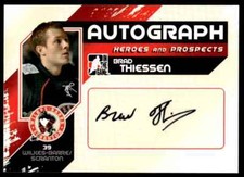 2010-11 In The Game Heroes and Prospects Autographs Brad Thiessen Auto BRAD