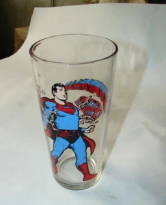 SUPERMAN Collectors series PEPSI glass 1975 nice clean DC comics premium 1020 - Picture 1 of 3