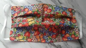 WENDE-Gesichtsmaske, Tuch Handarbeit waschbar - 100% frische Früchte & Schmetterlinge  - Bild 1 von 4