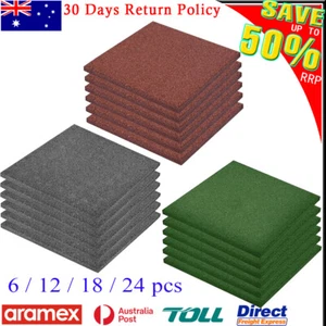 6/12/18/24x Fall Protection Tiles Rubber Safety Floor Mat Slip Resistant Outdoor - Picture 1 of 73
