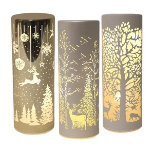 LED Light Up Cylinder Silhouette Christmas Decorations - Various Designs - Picture 1 of 4