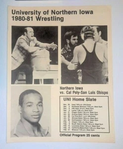 UNI vs Cal Poly San Luis Obispo 1980 WRESTLING Program Flyer - Picture 1 of 2