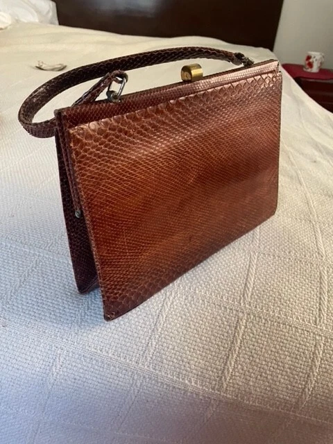Nuevo bolso vintage de piel de serpiente marrón Foto 1 de 4