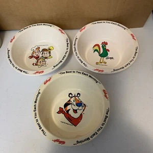 Lote de 3 cuencos de cereal Kelloggs variedad lo mejor para ti cada mañana vintage 1995 - Imagen 1 de 5