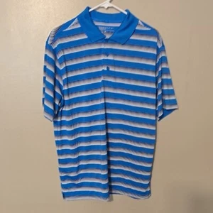 Nike Golf Polo Shirt Striped Blue Mens Size Large - Picture 1 of 5