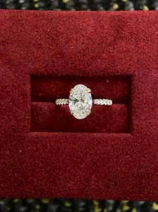 14k Yellow Gold 2.30TCW Oval Cut Lab Grown Diamond Certified Ring For New Year - Picture 1 of 16