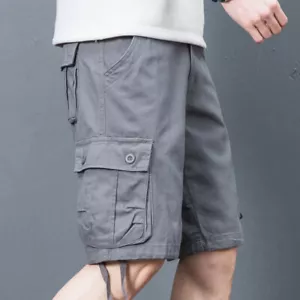 Pantaloncini cargo uomo cotone mezzo pantalone casual larghi estivi spiaggia viaggio lavoro retrò - Foto 1 di 18