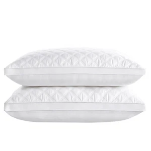 2Pcs Queen Size Bed Pillow Soft Hotel Home Sleep Bedding Pillow Machine Washable - Picture 1 of 10