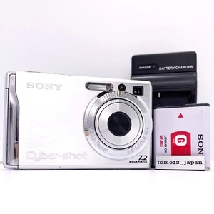 Cámara digital compacta Sony Cyber-shot DSC-W80 plateada 7,2 MP 3x zoom solo en japonés - Imagen 1 de 13