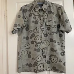 Concept Surf Men's Medium Short Sleeve Hawaiian Shirt Gray EUC - Picture 1 of 4