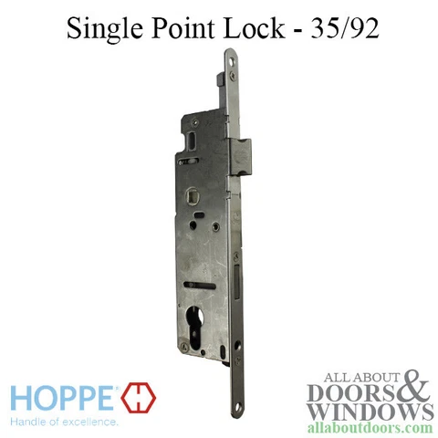 16mm Hoppe Single Point Lock (SPL), 35/92 Gear, 1/2" (14mm) Deadbolt throw Cover