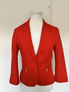 Zara jacket women M orange blazer 100% Cotton item52 - Picture 1 of 15
