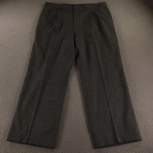 VTG Hopsack Pants Mens 40 Gray Prince of Wales Check Glen Plaid 100% Wool 40x29 - Picture 1 of 10