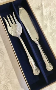NWT Sheffield Company Silver-plate Large Fish Knife and Fork Set - Picture 1 of 7