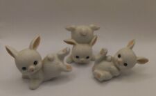 Vintage Homco Ceramic Set of 3 Bunny Rabbit Figurines Easter Home Interior