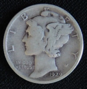 Moneda de diez centavos Mercury 1929 (214-3) - Imagen 1 de 2