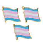 Lot de 3 ÉPINGLES DRAPEAU TRANSGENRE 0,5" épingle à revers métallique fierté trans LGBTQ cravate chapeau