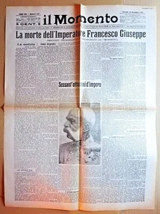 TOD DES KAISERS FRANZISKUS JOSEPH - aus DER MOMENT von 1916 - REF.9488 - Bild 1 von 1