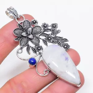 Colgante de joyería de plata de ley 925 con piedras preciosas de lapislázuli de 3,35" h185 - Imagen 1 de 3
