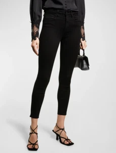 L'agence schwarze hochrissige dünne Knöcheljeanshose für Damen Größe 28 x 26 #C - Bild 1 von 4