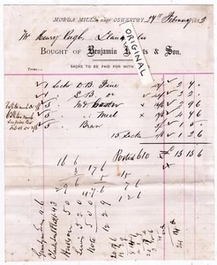 OSWESTRY MILLS MORDA ROBERTS WESTON GREGORY MAESBURY PEATE 3 BILLHEAD SHROPSHIRE - Picture 1 of 3