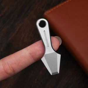Mini Titanium Keychain Pry Bar Crowbar Necklace Pendant DIY Portable EDC Gadget - Picture 1 of 8