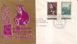 SA40b Vatican 1965 San Benedetto Protector of Europe FDC - Picture 1 of 2