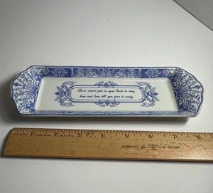 Spode Blue Room England blau/weiß Schmuck Schmuck Schale Vintage Liebeszitat 9 Zoll - Bild 1 von 6