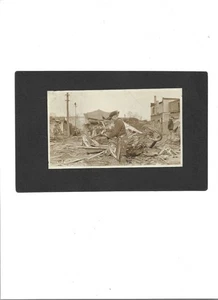 VINTAGE REAL PHOTO "Checking Wreck of Vehicle" UNUSED Unkown Location - Picture 1 of 2
