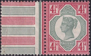 1892 JUBILÄUM SG206 41/2d GRÜN & KARMIN POSTFRISCH NH MARGINAL - Bild 1 von 2