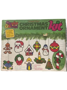 1978 NEU Makit & Bakit Buntglas Kit Weihnachtsschmuck Neu in Verpackung versiegelt Vintage - Bild 1 von 10